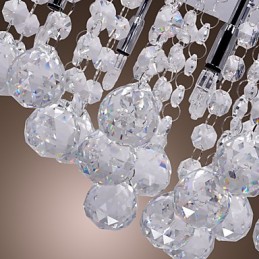 Lámpara de techo moderna contemporánea de metal cromado y cristal