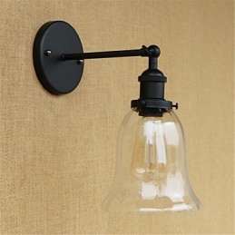 Apliques de pared con luz ambiental de estilo retro campestre con acabado galvanizado para protección ocular en miniatura.