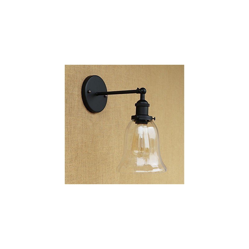 Apliques de pared con luz ambiental de estilo retro campestre con acabado galvanizado para protección ocular en miniatura.
