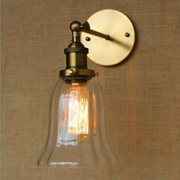 Apliques de pared con luz ambiental de estilo retro campestre con acabado galvanizado para protección ocular en miniatura.