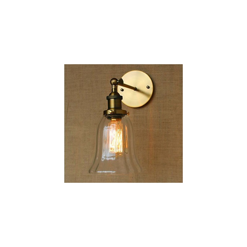 Apliques de pared con luz ambiental de estilo retro campestre con acabado galvanizado para protección ocular en miniatura.