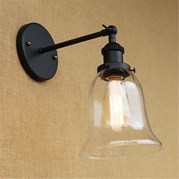 Apliques de pared con luz ambiental de estilo retro campestre con acabado galvanizado para protección ocular en miniatura.