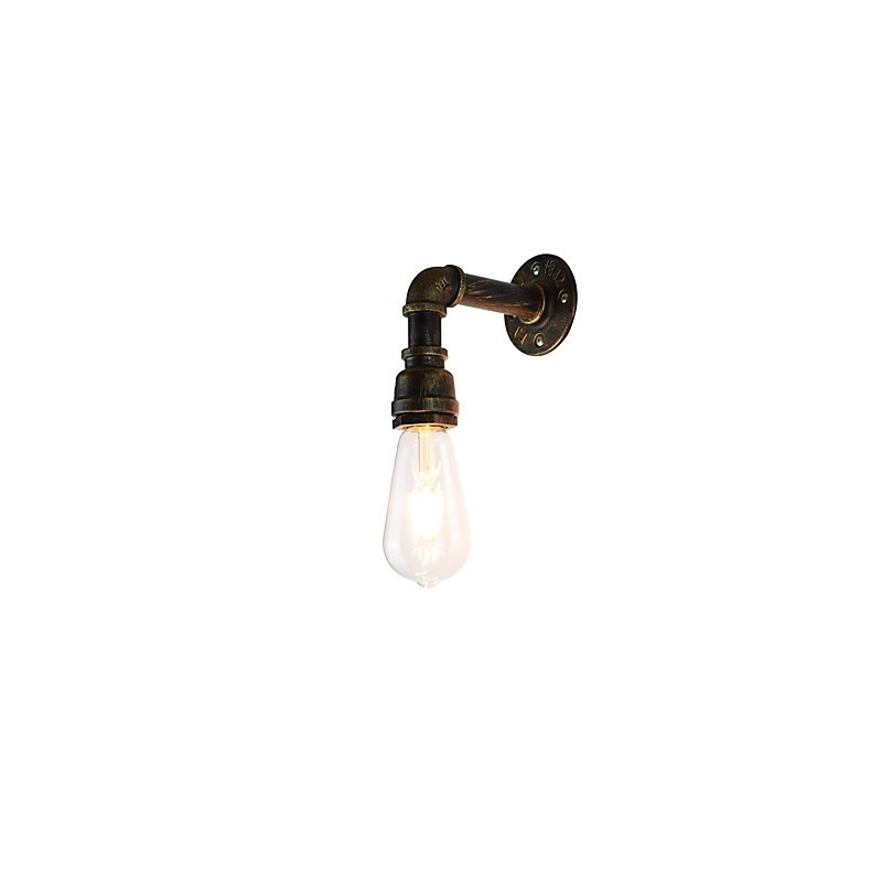 Lámpara de pared rústica tradicional clásica de latón antiguo para iluminación ambiental.