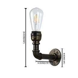Lámpara de pared rústica tradicional clásica de latón antiguo para iluminación ambiental.