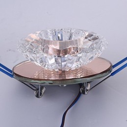 Lámpara de techo moderna de 3 W de bajo consumo, lámpara de techo de cristal, lámpara de bombilla empotrada
