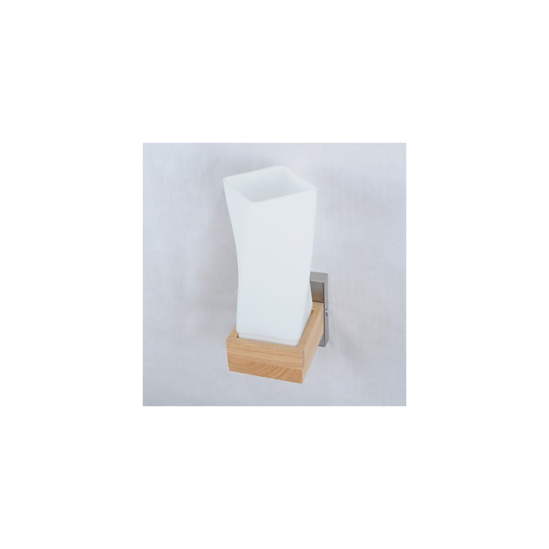 Lámpara de pared sencilla, lámpara de noche, lámpara de escritorio con pantalla de vidrio y madera maciza para dormitorio, tocador, sala de estar, habitación de bebé, dormitorio universitario, mesa de centro, librería