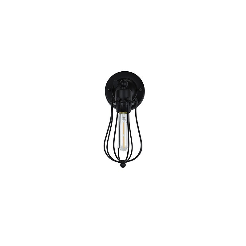 Lámpara de pared de acero pintado, estilo café americano negro, estilo retro, con sable de luz.