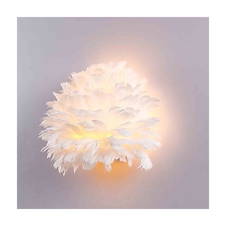Apliques de pared de plumas modernos y contemporáneos para dormitorio de hotel, apliques de pared E14 Apliques de pared de plumas modernos y contemporáneos para dormitorio de hotel, apliques de pared E14