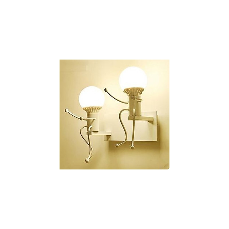 Lámpara de pared de hierro estilo country americano, creativa, para dormitorio, mesita de noche, cálida, estilo villano.