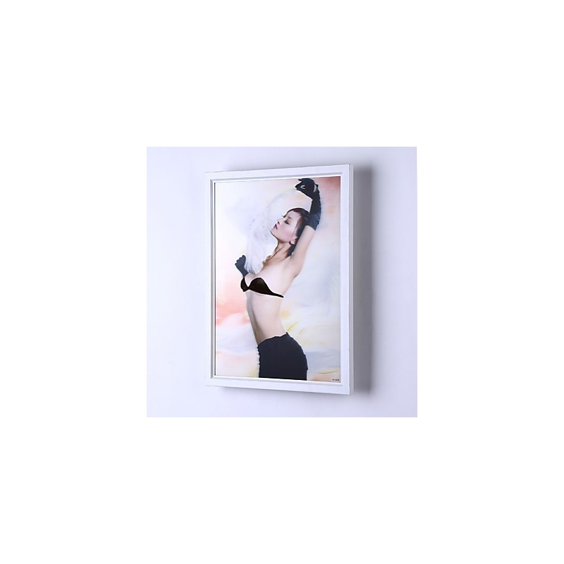Pintura contemporánea moderna integrada para apliques de pared con luz ambiental.
