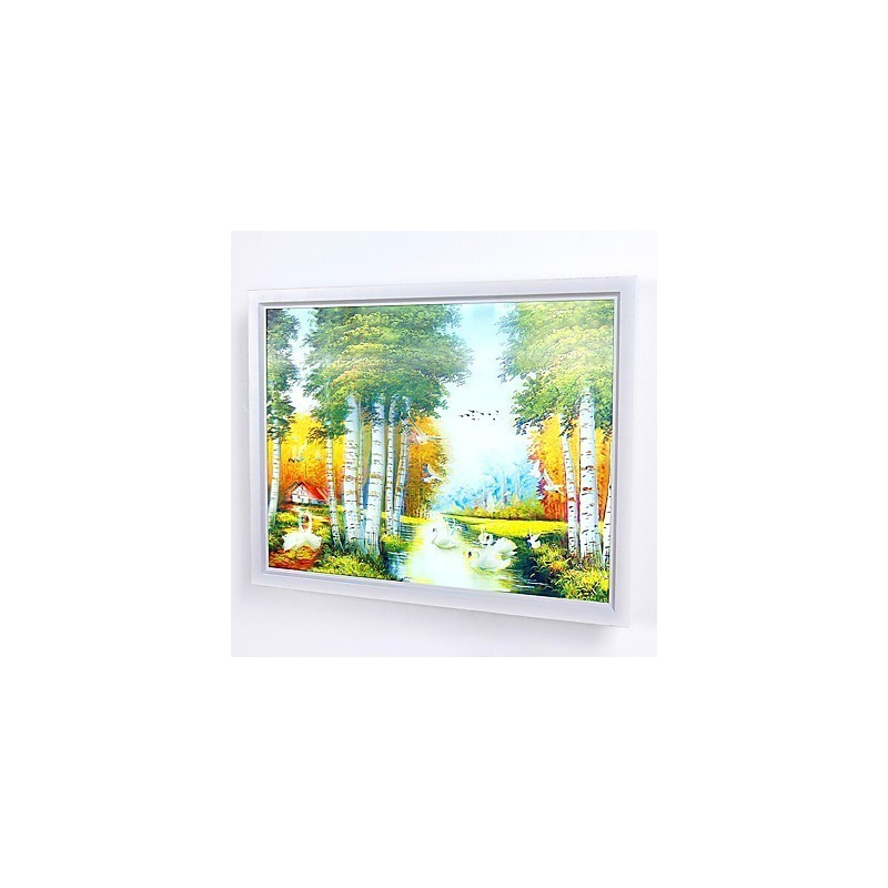Pintura contemporánea moderna integrada para apliques de pared con luz ambiental.