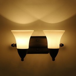 Apliques de pared con luz ambiental de estilo rústico Lodge con acabado en óxido negro para protección ocular.