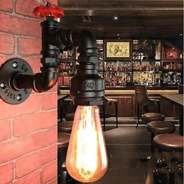 Apliques de pared con luz ambiental con pintura rústica tipo cabaña