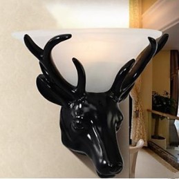 Lámpara de pared con cabeza de ciervo contemporánea y minimalista, moderna y creativa, para sala de estar y dormitorio.