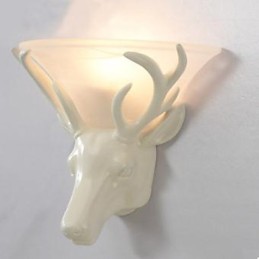 Lámpara de pared con cabeza de ciervo contemporánea y minimalista, moderna y creativa, para sala de estar y dormitorio.