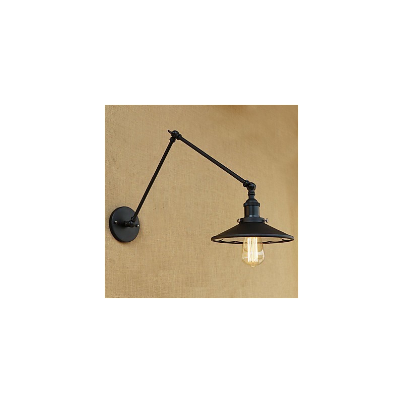 Lámpara de pared con luz ambiental de brazo oscilante con pintura retro campestre