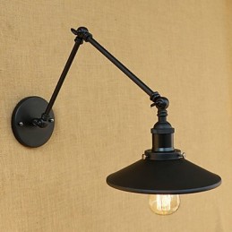 Lámpara de pared con luz ambiental de brazo oscilante con pintura retro campestre
