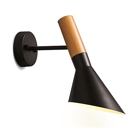 Lámparas de pared de metal con vetas de madera estilo norte de Europa para sala de estar, restaurante, ángulo de luz ajustable Lámparas de pared de metal con vetas de madera estilo norte de Europa para sala de estar, restaurante, ángulo de luz ajustable
