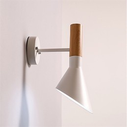 Lámparas de pared de metal con vetas de madera estilo norte de Europa para sala de estar, restaurante, ángulo de luz ajustable