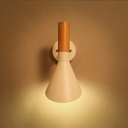 Lámparas de pared de metal con vetas de madera estilo norte de Europa para sala de estar, restaurante, ángulo de luz ajustable