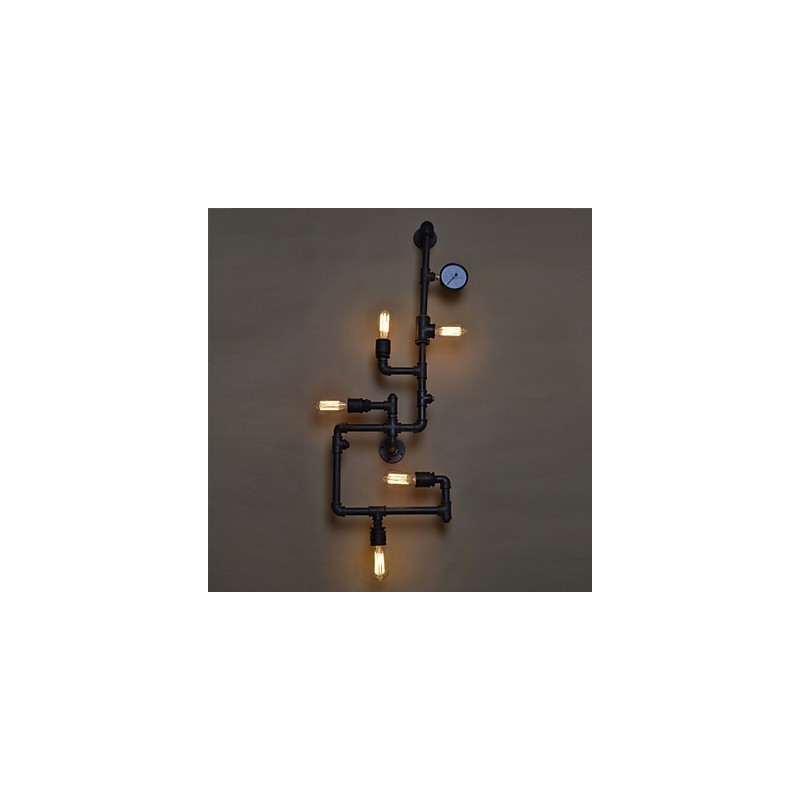 Lámparas de pared industriales tipo loft, apliques de pared Edison antiguos con bombillas, lámpara de pared de tubo vintage para iluminación de sala de estar.