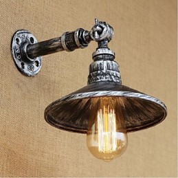 Lámpara de pared de estilo industrial con tubería de agua nórdica, color plateado