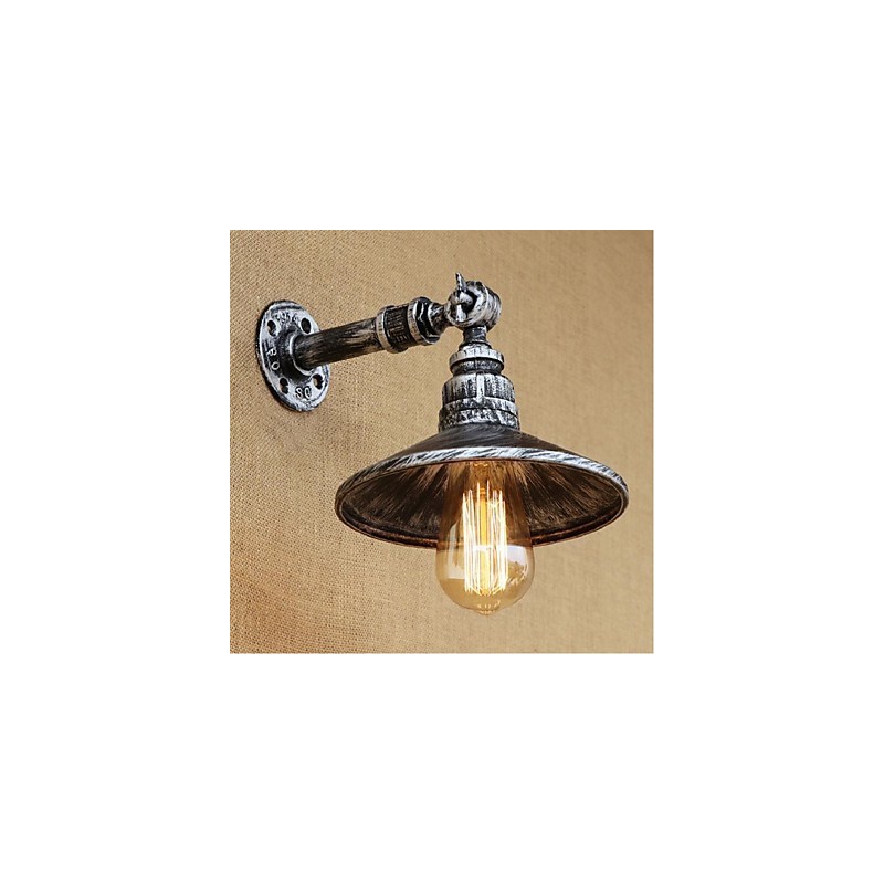 Lámpara de pared de estilo industrial con tubería de agua nórdica, color plateado