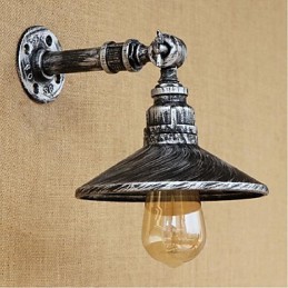 Lámpara de pared de estilo industrial con tubería de agua nórdica, color plateado