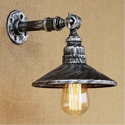 Lámpara de pared de estilo industrial con tubería de agua nórdica, color plateado