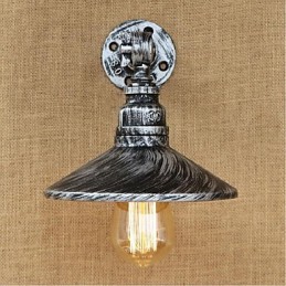 Lámpara de pared de estilo industrial con tubería de agua nórdica, color plateado
