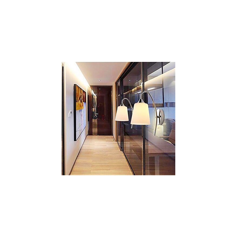Lámpara de pared minimalista moderna de cristal para mesita de noche, pasillo o habitación de hotel.