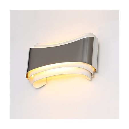Aplique de pared con luz ambiental integrada, moderno y contemporáneo, cromado Aplique de pared con luz ambiental integrada, moderno y contemporáneo, cromado