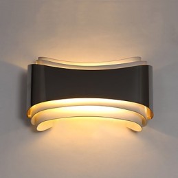 Aplique de pared con luz ambiental integrada, moderno y contemporáneo, cromado