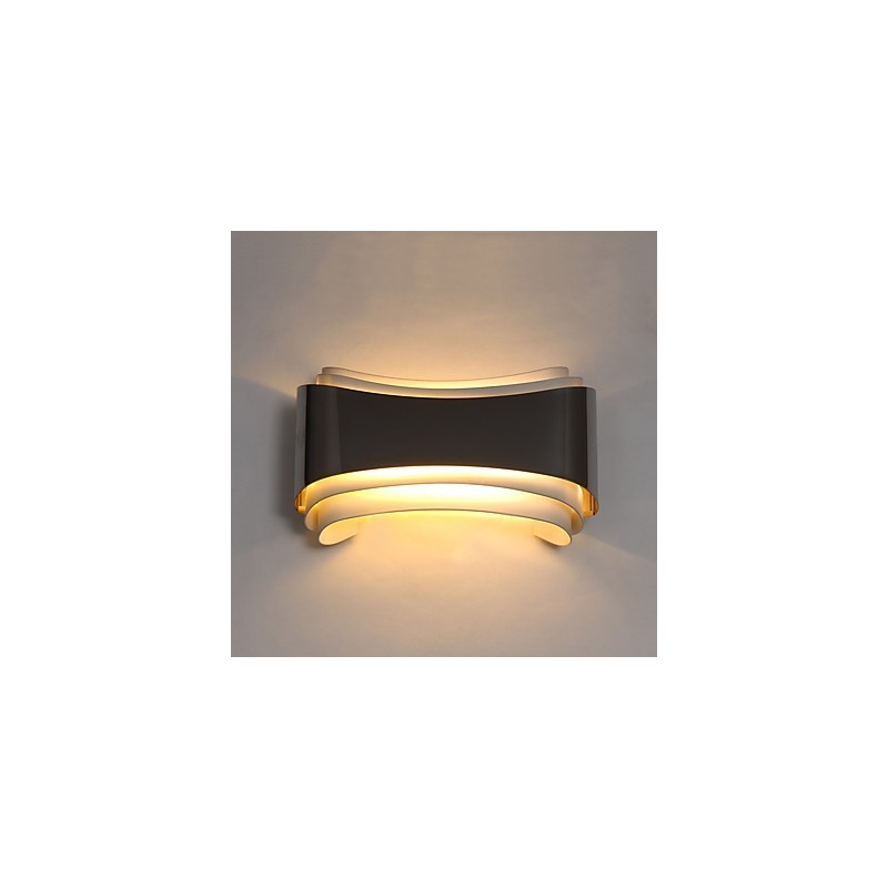 Aplique de pared con luz ambiental integrada, moderno y contemporáneo, cromado