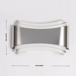 Aplique de pared con luz ambiental integrada, moderno y contemporáneo, cromado