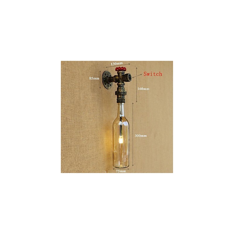 Lámpara de pared de agua ámbar con interruptor