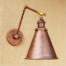 Aplique de pared plegable retráctil nostálgico retro creativo de medio óxido con brazo largo