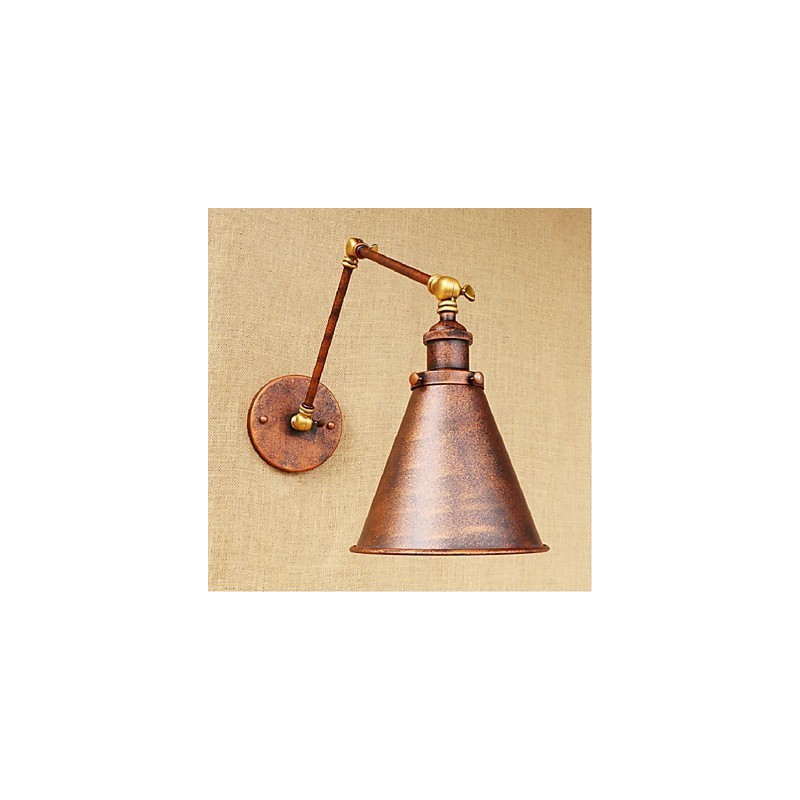 Aplique de pared plegable retráctil nostálgico retro creativo de medio óxido con brazo largo