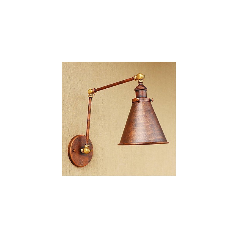 Aplique de pared plegable retráctil nostálgico retro creativo de medio óxido con brazo largo