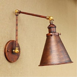 Aplique de pared plegable retráctil nostálgico retro creativo de medio óxido con brazo largo