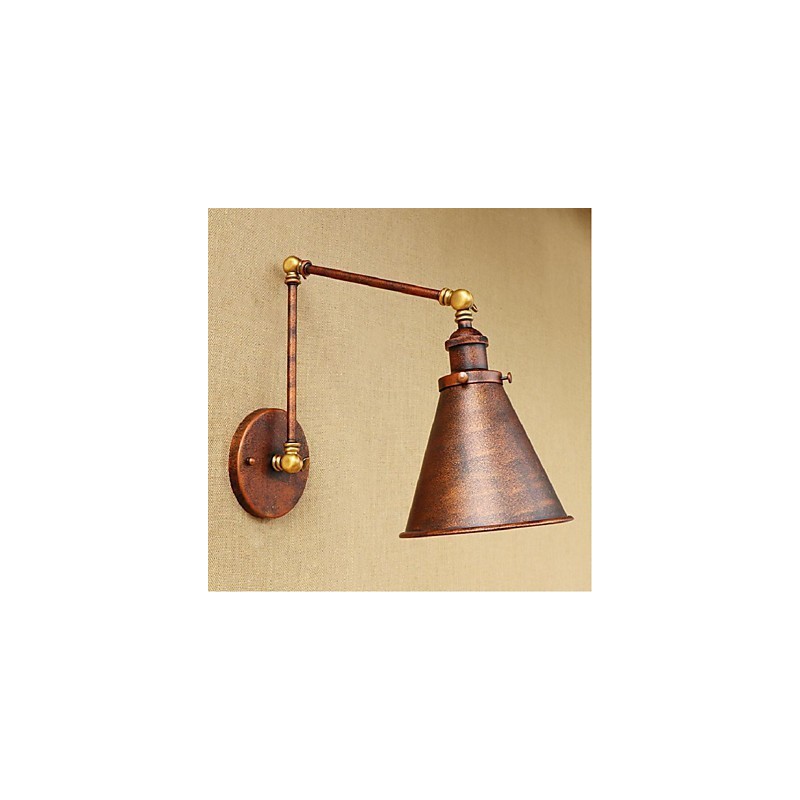Aplique de pared plegable retráctil nostálgico retro creativo de medio óxido con brazo largo