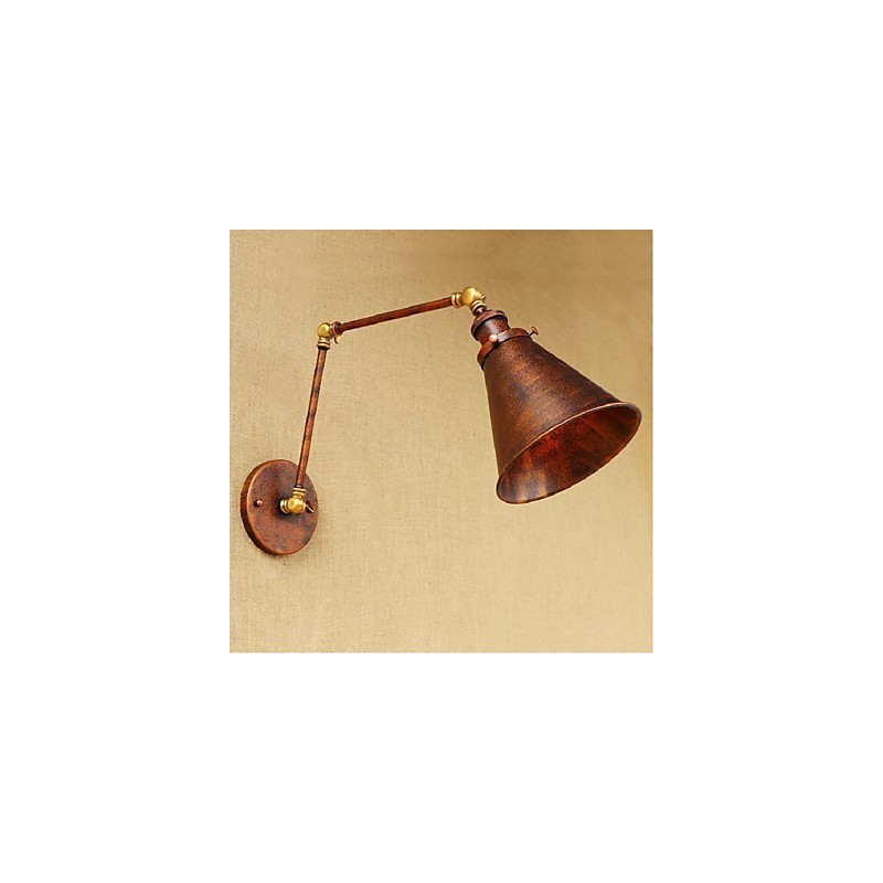Aplique de pared plegable retráctil nostálgico retro creativo de medio óxido con brazo largo