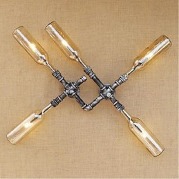 Apliques de pared con luz ambiental con pintura rústica tipo cabaña