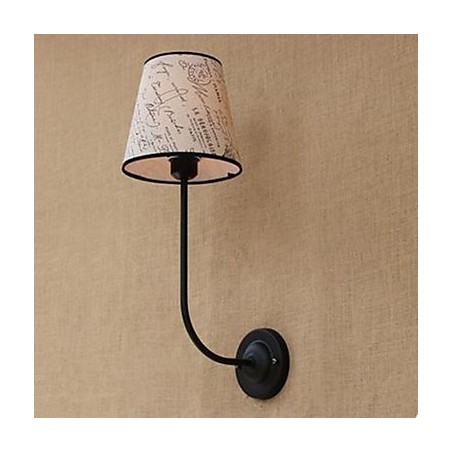 Lámpara de pared moderna, sucinta, de moda, para bar, restaurante, desayuno nostálgico, cubierta de tela, de hierro forjado curvado Lámpara de pared moderna, sucinta, de moda, para bar, restaurante, desayuno nostálgico, cubierta de tela, de hierro forjado curvado