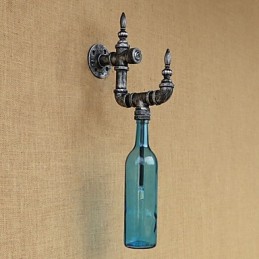 Lámpara de pared con interruptor para botella de agua, estilo retro nostálgico con personalidad para cafetería, bar, restaurante, pasillo