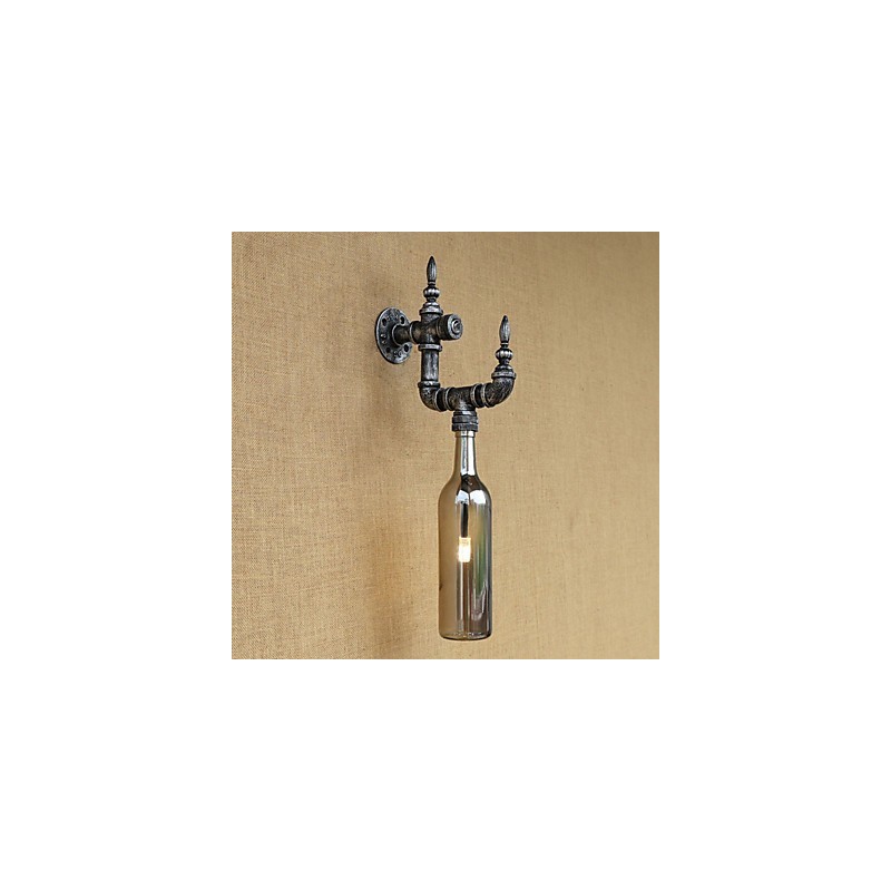 Lámpara de pared con interruptor para botella de agua, estilo retro nostálgico con personalidad para cafetería, bar, restaurante, pasillo