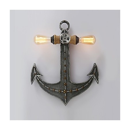 Lámparas de pared industriales vintage con forma de ancla de barco de madera, iluminación creativa para decoración de restaurantes, cafeterías y bares. Lámparas de pared industriales vintage con forma de ancla de barco de madera, iluminación creativa para decoración de restaurantes, cafeterías y bares.