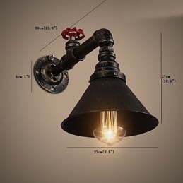 Lámparas de pared con forma de tubería de agua, estilo industrial retro, creativas, de metal, para restaurantes, cafeterías, bares, mesas de bar, apliques de pared.