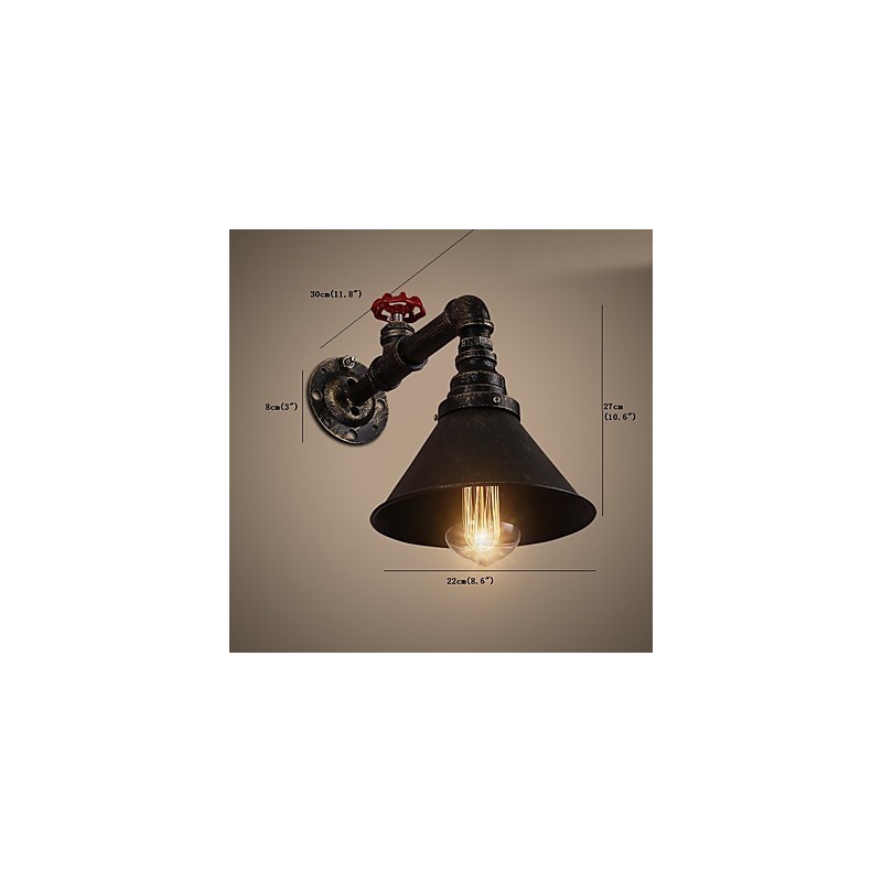 Lámparas de pared con forma de tubería de agua, estilo industrial retro, creativas, de metal, para restaurantes, cafeterías, bares, mesas de bar, apliques de pared.