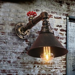 Lámparas de pared con forma de tubería de agua, estilo industrial retro, creativas, de metal, para restaurantes, cafeterías, bares, mesas de bar, apliques de pared.